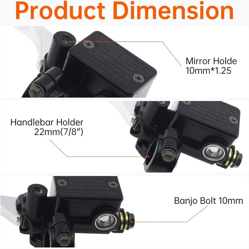 Windance 22mm M10 Motorcycle Handlebar Front Left Hand Brake Master Cylinder Clutch Fit for Yamaha/Suzuki/Honda/Kawasaki - Image 2